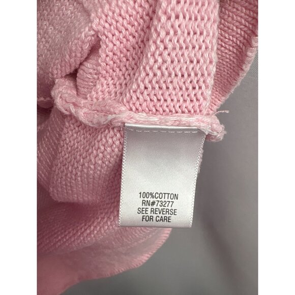 Croft & Barrow Pink & White Striped Sweater S 100% Cotton Womens Knit Pullover M - Picture 6 of 6